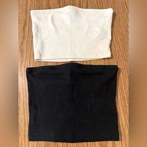 Forever 21 Bundle Of 2 Matching Ribbed Tube Tops